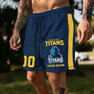 Gold Coast Titans Custom Name And Number Short Pants Gift For Fans