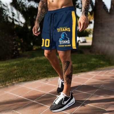 Gold Coast Titans Custom Name And Number Short Pants Gift For Fans