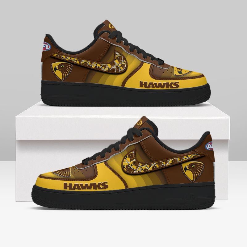 Hawthorn Football Sports Air Force 1 Sneakers Shoes For Men And Women Hawthorn Football Sports Air Force 1 Sneakers Shoes For Men And Women