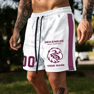 Manly Warringah Sea Eagles Custom Name And Number Short Pants Gift For Fans
