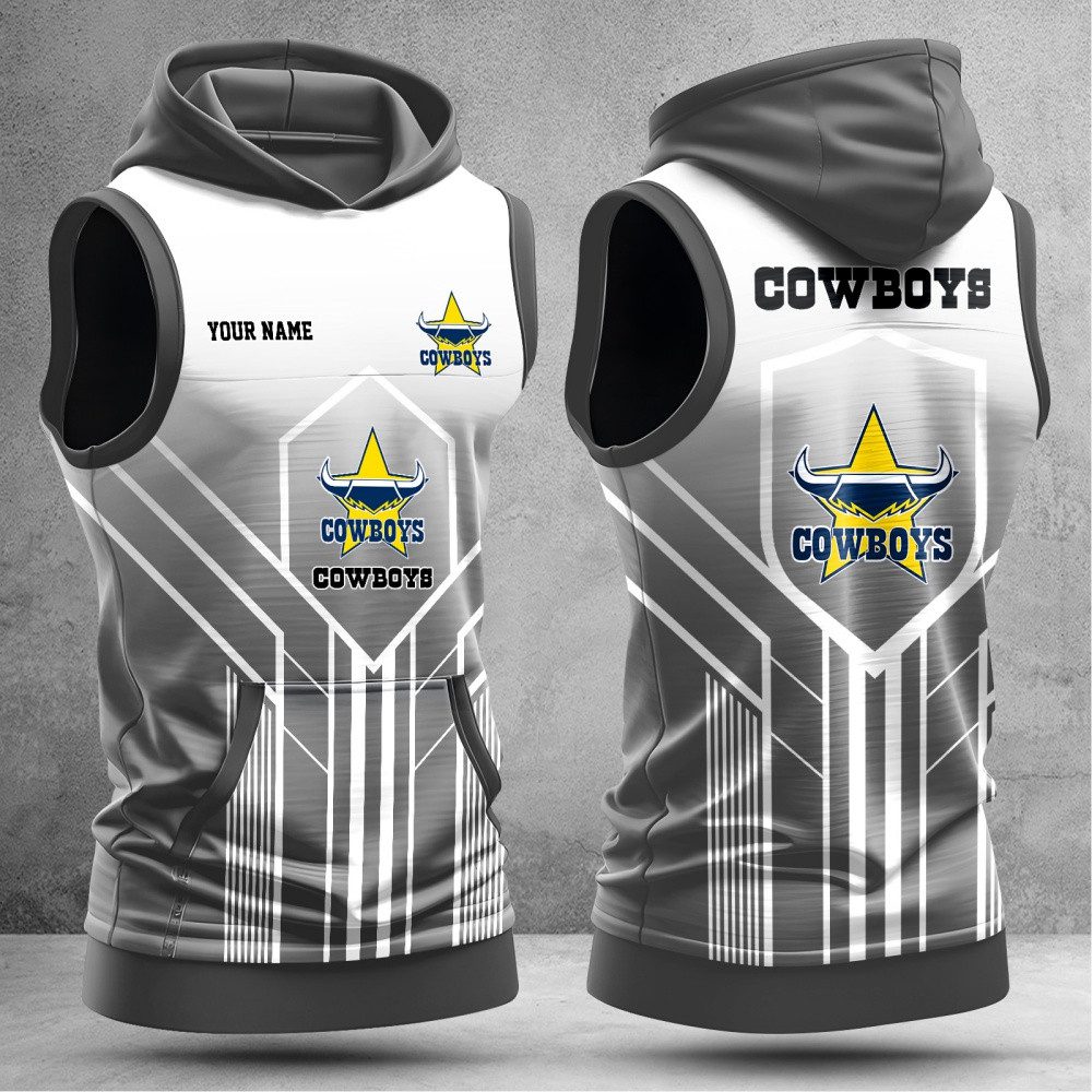 NRL North Queensland Cowboys Hooded Tank Top Gift For Fans NRL North Queensland Cowboys Hooded Tank Top Gift For Fans