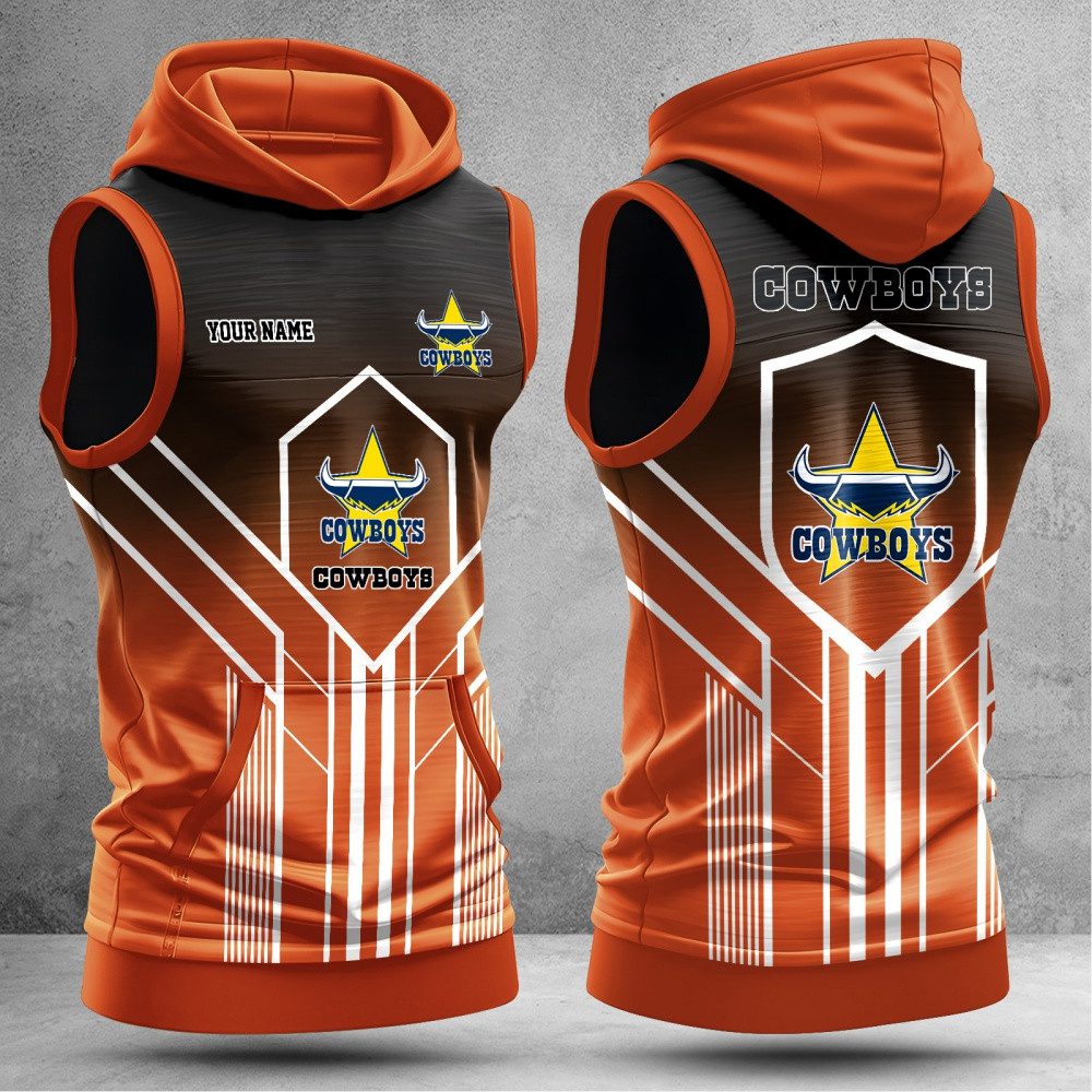 NRL North Queensland Cowboys Hooded Tank Top Gift For Fans NRL North Queensland Cowboys Hooded Tank Top Gift For Fans
