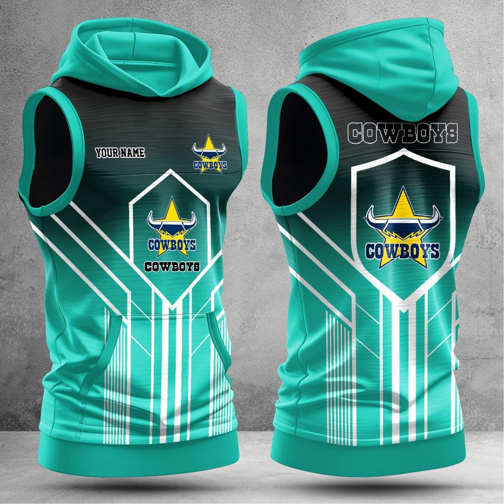 NRL North Queensland Cowboys Hooded Tank Top Gift For Fans NRL North Queensland Cowboys Hooded Tank Top Gift For Fans
