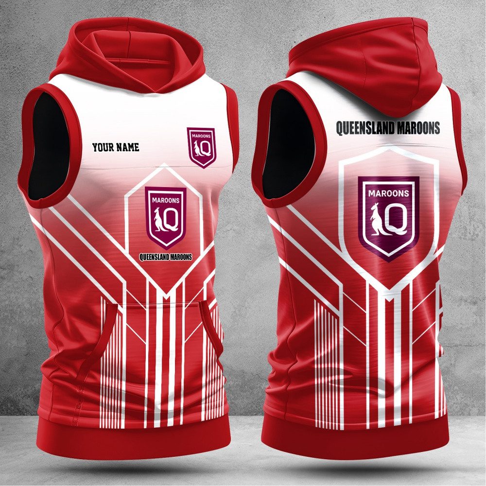 Queensland Maroons Hooded Tank Top Gift For Fans Queensland Maroons Hooded Tank Top Gift For Fans