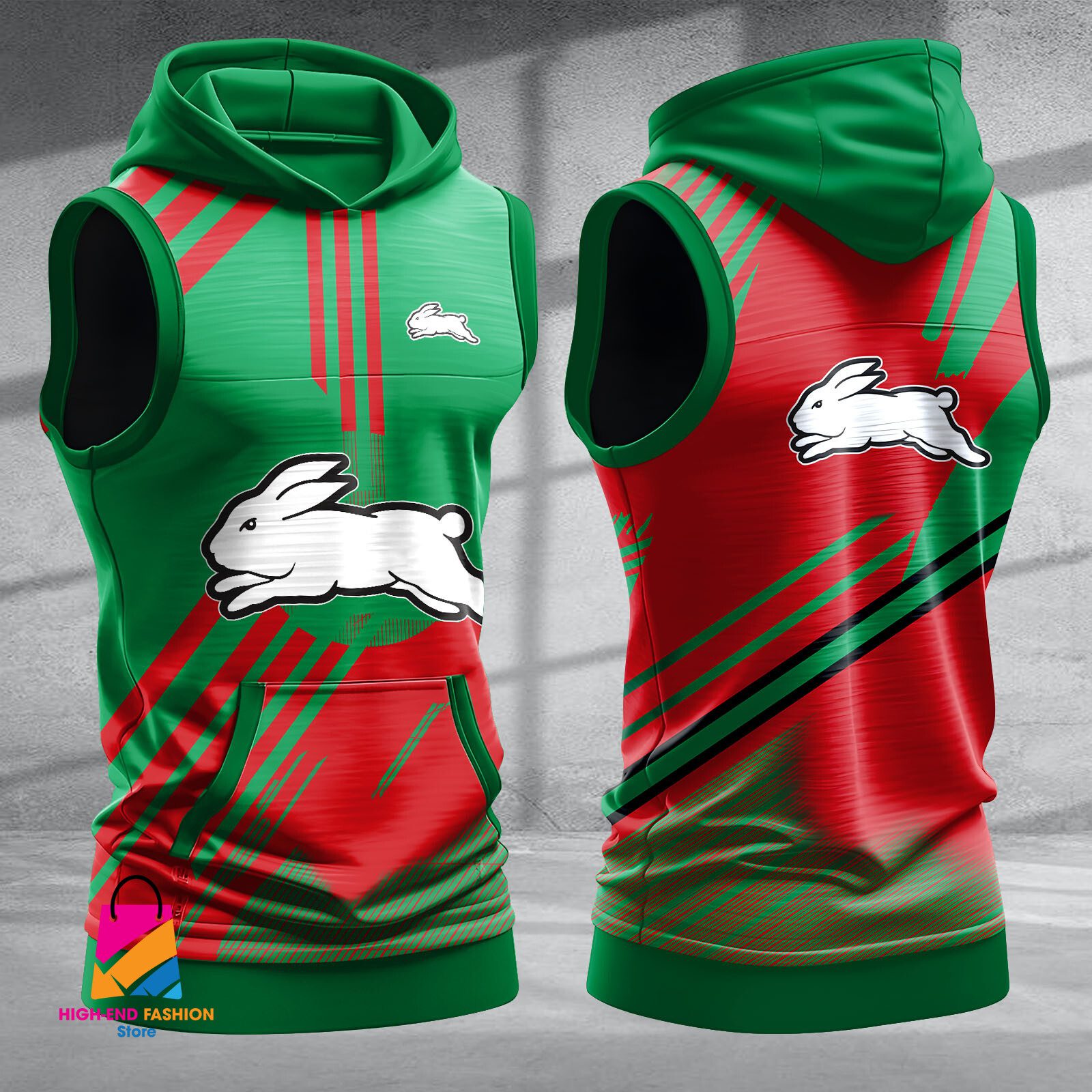 South Sydney Rabbitohs Hooded Tank Top Gift For Fans South Sydney Rabbitohs Hooded Tank Top Gift For Fans