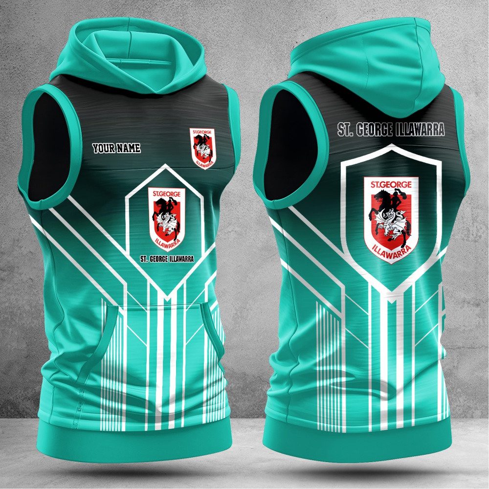 St. George Illawarra Dragons Hooded Tank Top Gift For Fans St. George Illawarra Dragons Hooded Tank Top Gift For Fans