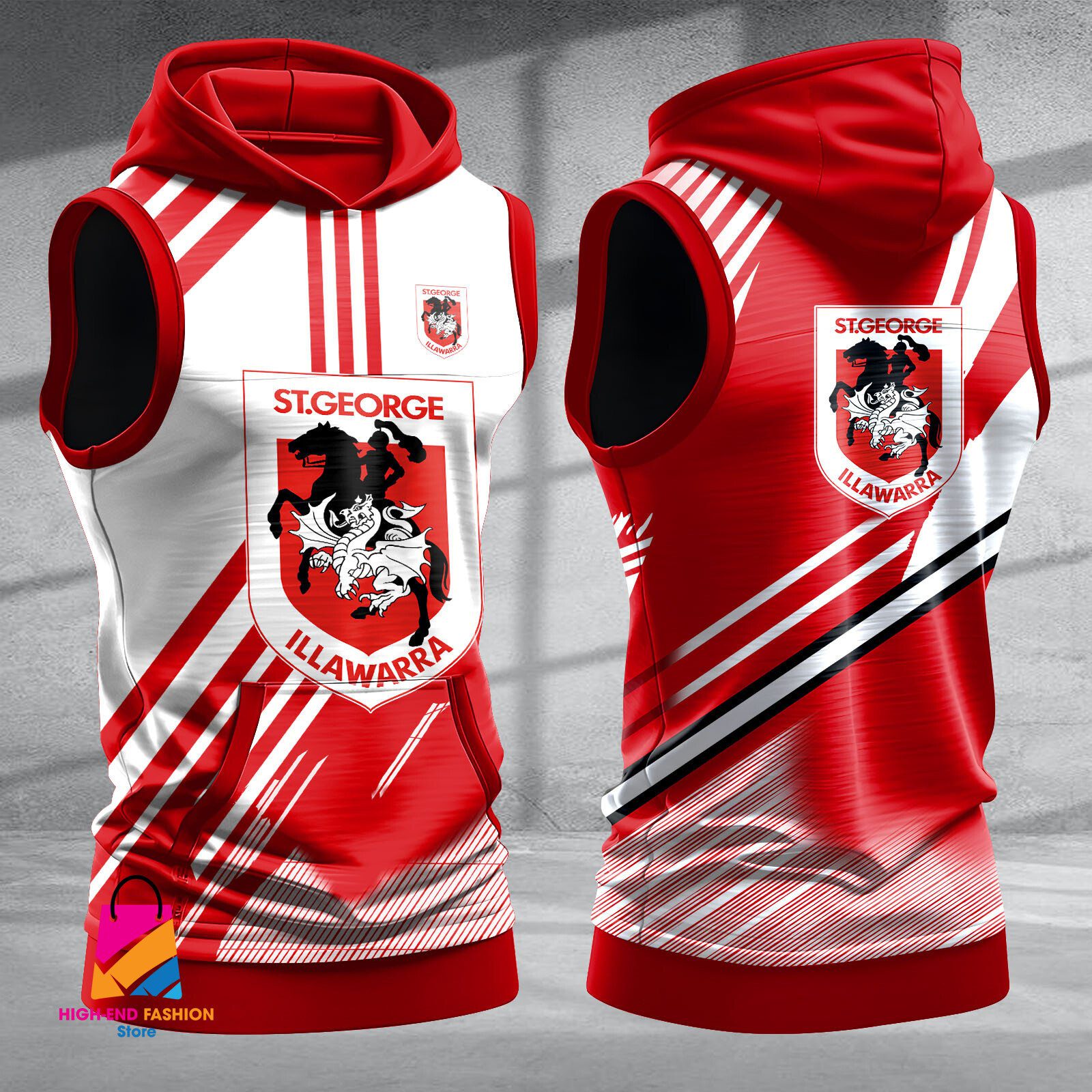 St. George Illawarra Dragons Hooded Tank Top Gift For Fans St. George Illawarra Dragons Hooded Tank Top Gift For Fans