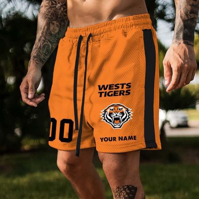 Wests Tigers Custom Name And Number Short Pants Gift For Fans