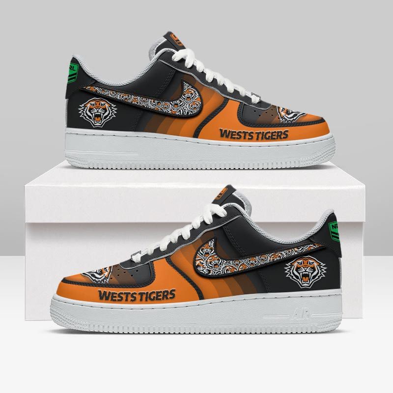 Wests Tigers Sports Air Force 1 Sneakers Shoes For Men And Women Wests Tigers Sports Air Force 1 Sneakers Shoes For Men And Women