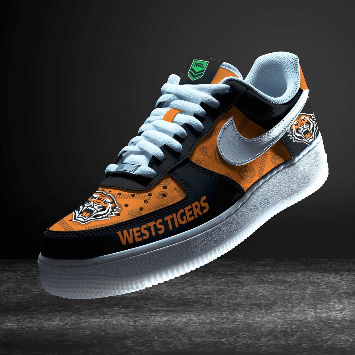Wests Tigers Sports Air Force 1 Sneakers Shoes For Men And Women Wests Tigers Sports Air Force 1 Sneakers Shoes For Men And Women