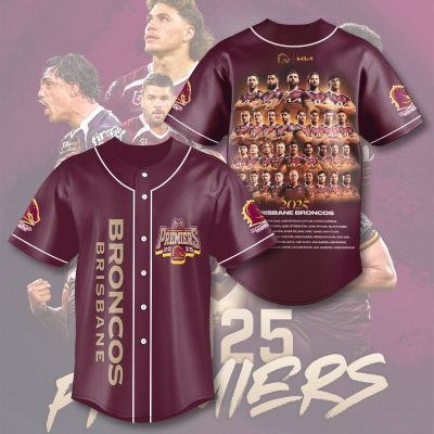 Brisbane Broncos 2025 Premiership 3D Apparel Baseball Jersey
