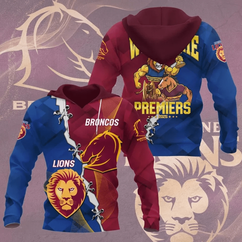 Brisbane Lions x Brisbane Broncos 2025 Premiers 3D Apparel Brisbane Lions x Brisbane Broncos 2025 Premiers 3D Apparel
