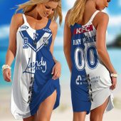 Personalized NRL Dolphins Home Mix Away Kits Sleeveless Summer Beach Sundress for Women