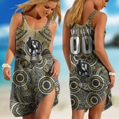 Personalized  Fremantle Dockers AFL Special Indigenous Mix Polynesian  Sleeveless Summer Beach Sundress for Women