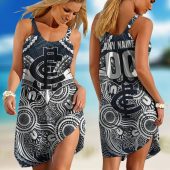 Personalized  Fremantle Dockers AFL Special Indigenous Mix Polynesian  Sleeveless Summer Beach Sundress for Women