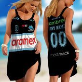 Personalized NRL Dolphins Home Mix Away Kits Sleeveless Summer Beach Sundress for Women