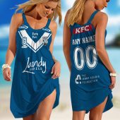 Personalized NRL Dolphins Home Mix Away Kits Sleeveless Summer Beach Sundress for Women
