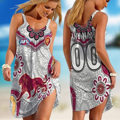 Personalized  West Coast Eagles AFL Special Indigenous Sleeveless Summer Beach Sundress for Women
