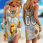 Personalized  West Coast Eagles AFL Special Indigenous Sleeveless Summer Beach Sundress for Women