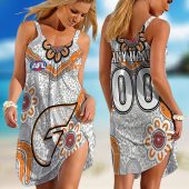 Personalized  West Coast Eagles AFL Special Indigenous Sleeveless Summer Beach Sundress for Women
