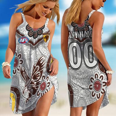Personalized  West Coast Eagles AFL Special Indigenous Sleeveless Summer Beach Sundress for Women
