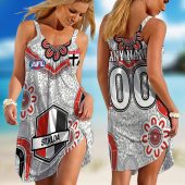 Personalized  West Coast Eagles AFL Special Indigenous Sleeveless Summer Beach Sundress for Women