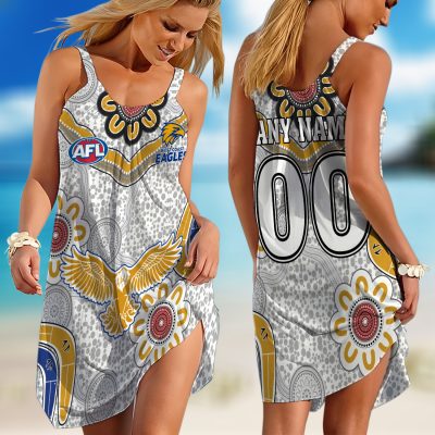 Personalized  West Coast Eagles AFL Special Indigenous Sleeveless Summer Beach Sundress for Women