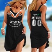 Personalized  NRL Melbourne Storm Retro 1990 Sleeveless Summer Beach Sundress for Women