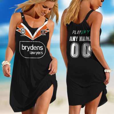 Personalized  NRL Melbourne Storm Retro 1990 Sleeveless Summer Beach Sundress for Women