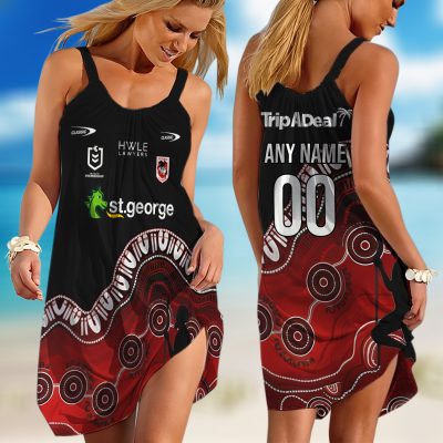 Personalized NRL Wests Tigers Classic Sleeveless Summer Beach Sundress for Women