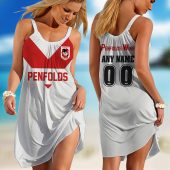 Personalized  NRL Melbourne Storm Retro 1990 Sleeveless Summer Beach Sundress for Women