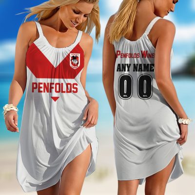 Personalized  NRL Melbourne Storm Retro 1990 Sleeveless Summer Beach Sundress for Women