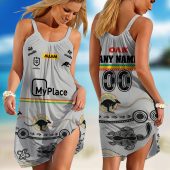 Personalized NRL Newcastle Knights 2024 Away Sleeveless Summer Beach Sundress for Women