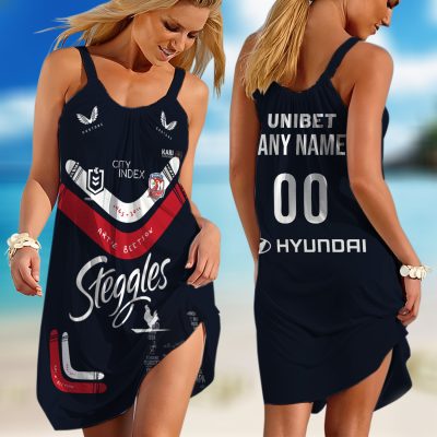 Personalized NRL Wests Tigers Classic Sleeveless Summer Beach Sundress for Women