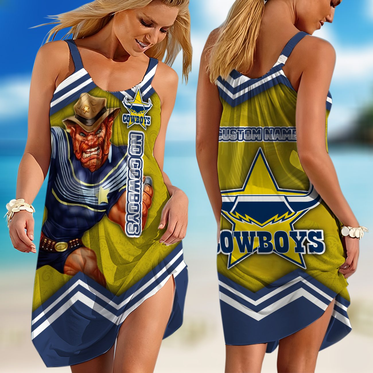Personalized NRL Manly Warringah Sea Eagles Mascot Tgiac Sleeveless Summer Beach Sundress for Women Personalized NRL Manly Warringah Sea Eagles Mascot Tgiac Sleeveless Summer Beach Sundress for Women