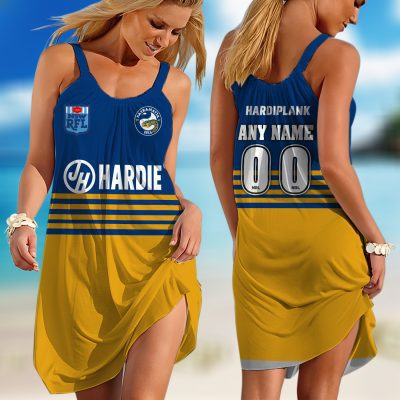 Personalized  NRL Melbourne Storm Retro 1990 Sleeveless Summer Beach Sundress for Women