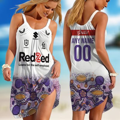 Personalized NRL Wests Tigers Classic Sleeveless Summer Beach Sundress for Women