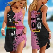 Personalized NRL Newcastle Knights Home Mix Away Sleeveless Summer Beach Sundress for Women