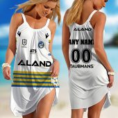 Personalized NRL Newcastle Knights 2024 Away Sleeveless Summer Beach Sundress for Women