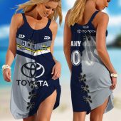 Personalized NRL Newcastle Knights Home Mix Away Sleeveless Summer Beach Sundress for Women