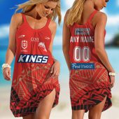 Personalized NRL Wests Tigers Classic Sleeveless Summer Beach Sundress for Women