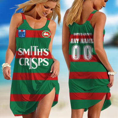Personalized  NRL Melbourne Storm Retro 1990 Sleeveless Summer Beach Sundress for Women