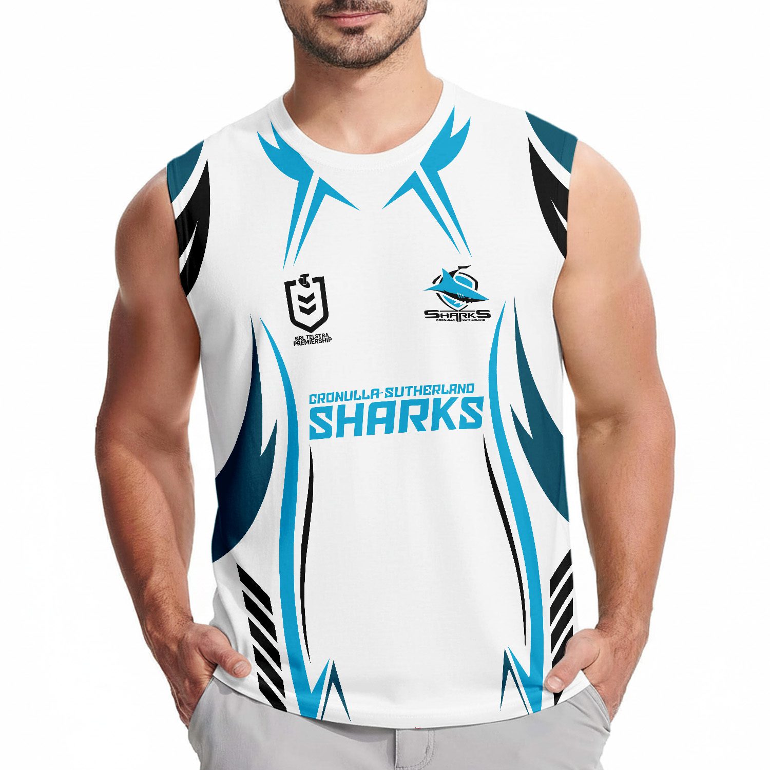 Cronulla-Sutherland Sharks Personalized Tank Top Gift For Fans Cronulla-Sutherland Sharks Personalized Tank Top Gift For Fans
