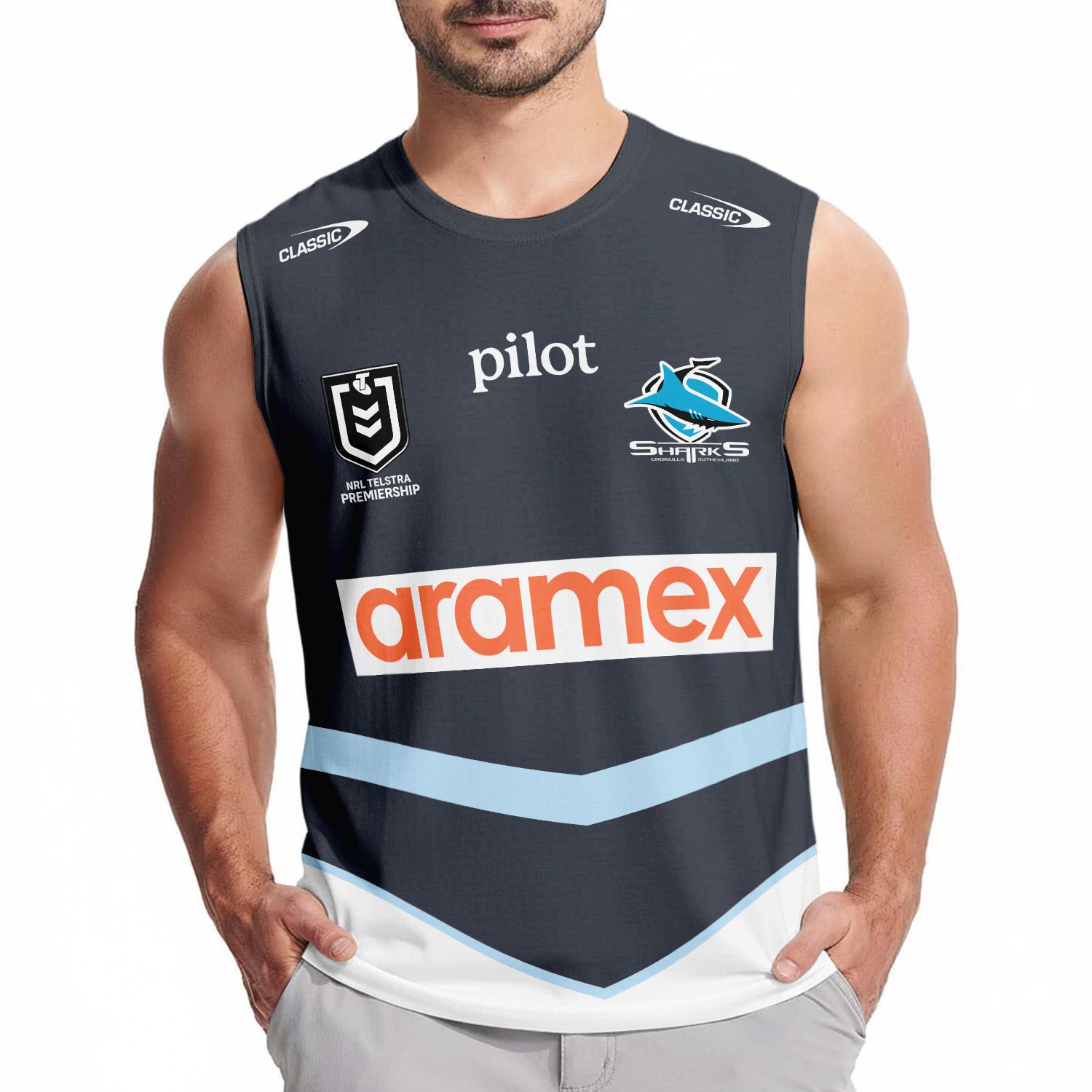 Cronulla-Sutherland Sharks Personalized Tank Top Gift For Fans Cronulla-Sutherland Sharks Personalized Tank Top Gift For Fans