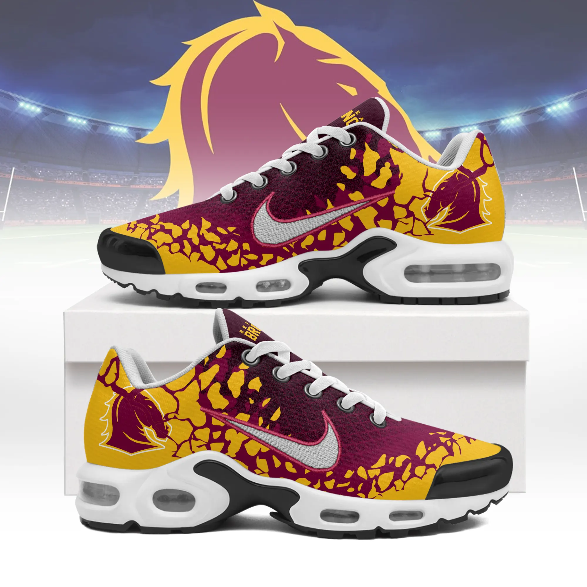 Brisbane Broncos Sports Air Max Plus Sneakers For Men And Women Brisbane Broncos Sports Air Max Plus Sneakers For Men And Women