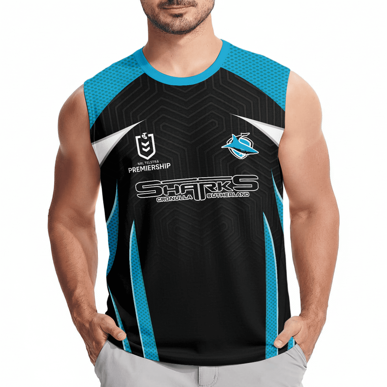 Cronulla-Sutherland Sharks Personalized Tank Top Gift For Fans Cronulla-Sutherland Sharks Personalized Tank Top Gift For Fans