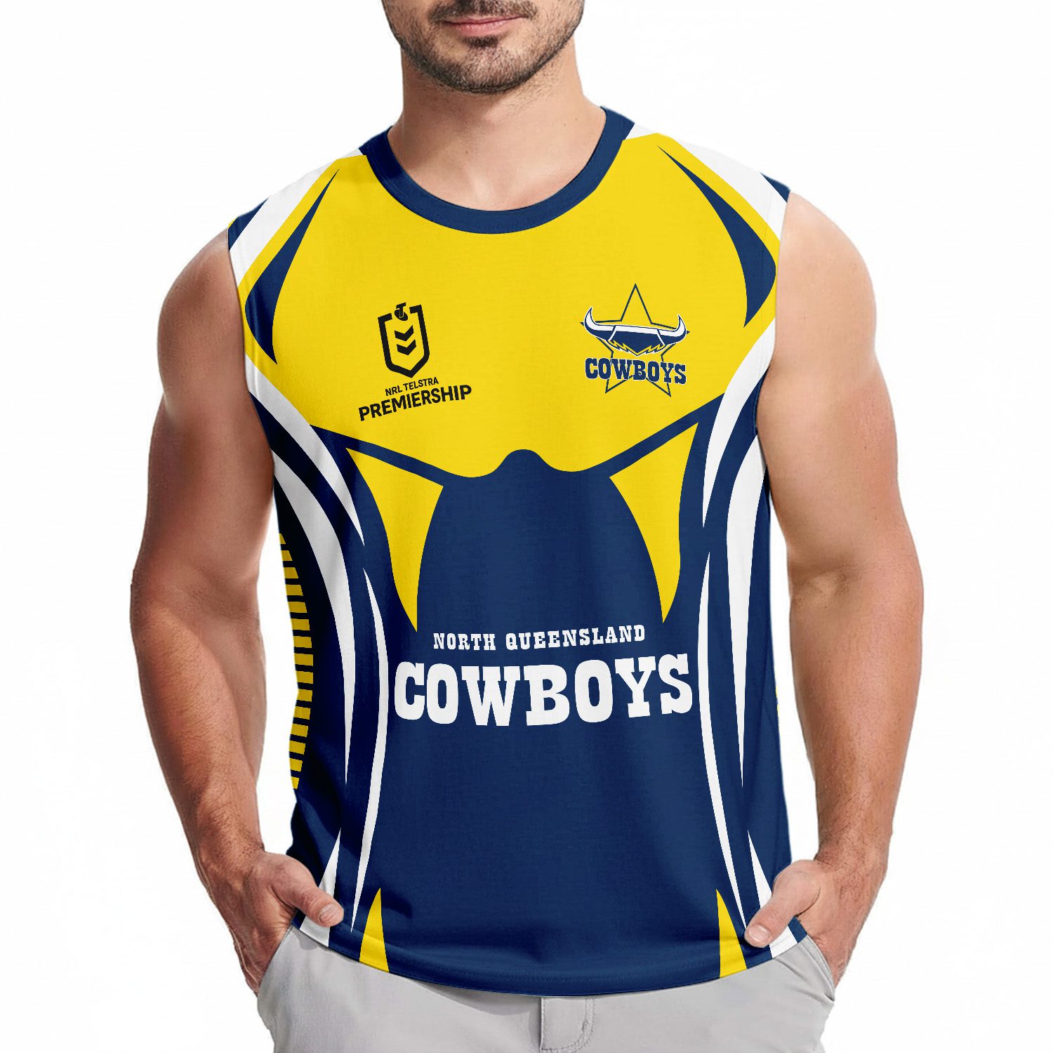 NRL North Queensland Cowboys Personalized Tank Top Gift For Fans NRL North Queensland Cowboys Personalized Tank Top Gift For Fans