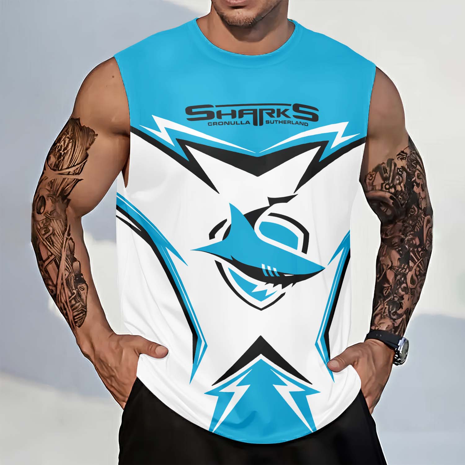 Cronulla-Sutherland Sharks Personalized Tank Top Gift For Fans Cronulla-Sutherland Sharks Personalized Tank Top Gift For Fans