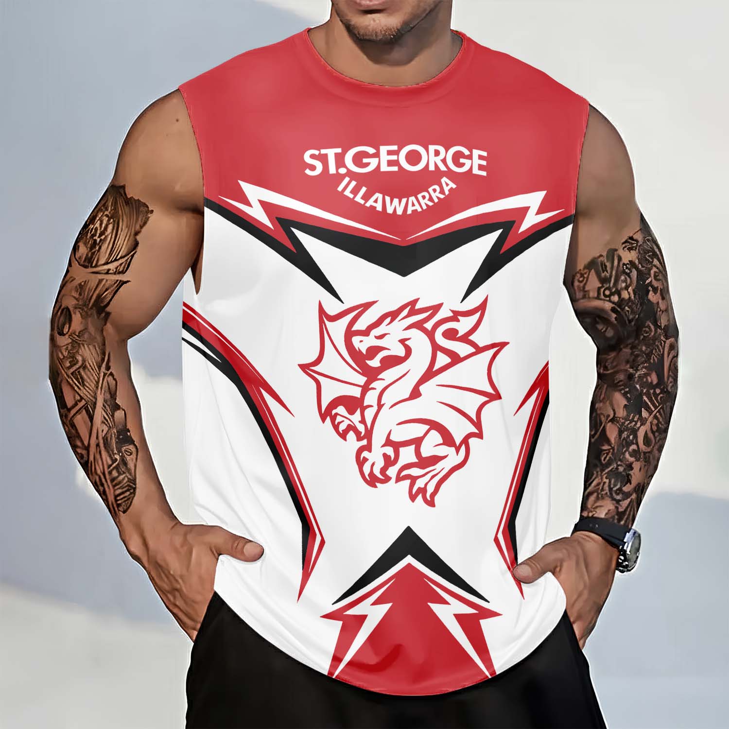 St. George Illawarra Dragons Personalized Tank Top Gift For Fans St. George Illawarra Dragons Personalized Tank Top Gift For Fans