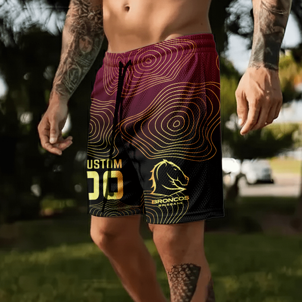 NRL Brisbane Broncos Personalized Short Pants Gift For Fans NRL Brisbane Broncos Personalized Short Pants Gift For Fans